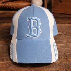 Blue and White Boston Baseball Cap